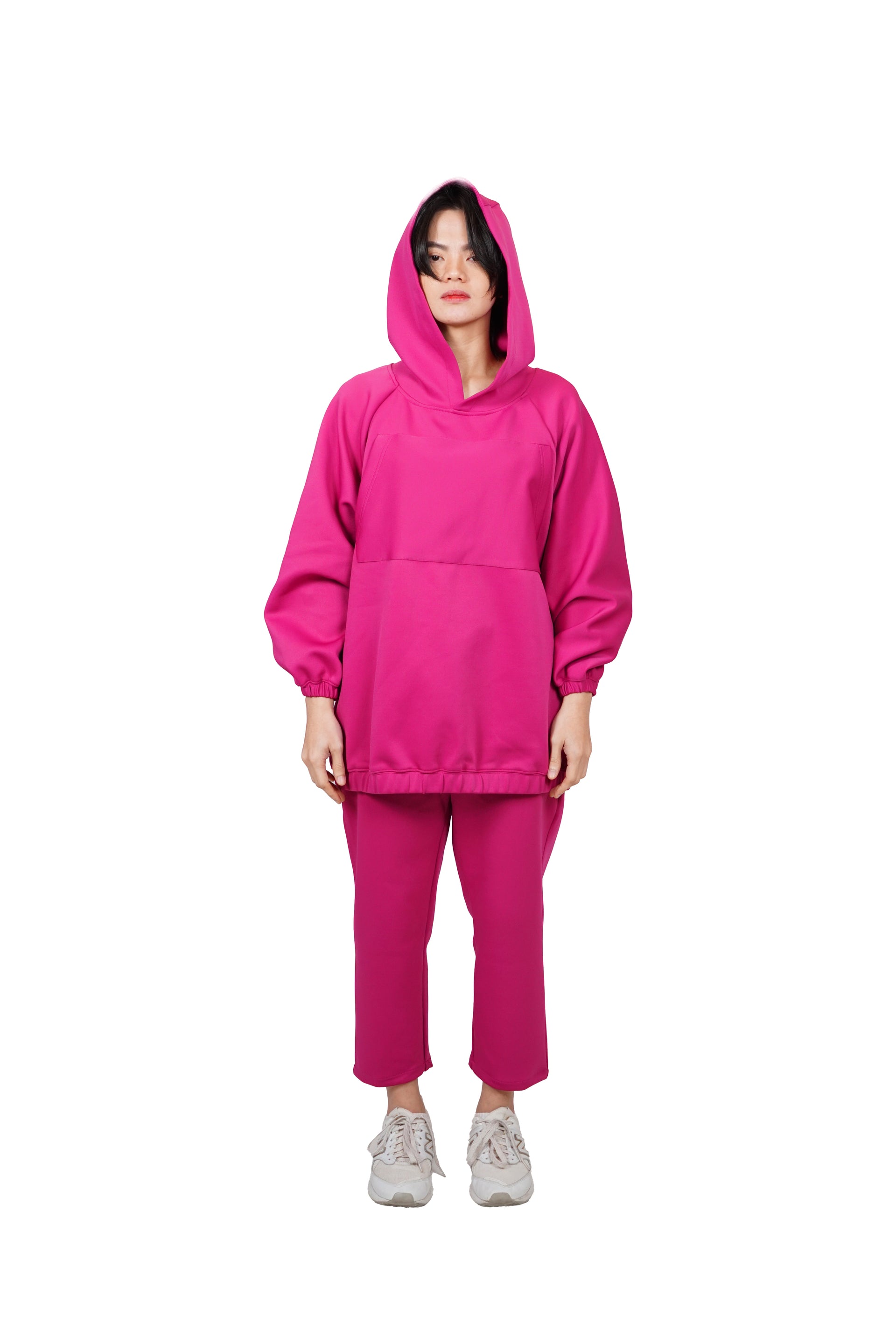 Casual hoodie-magenta